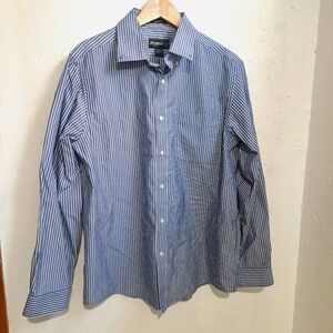 Eddie Bauer |Men's Blue Striped button down Shirt relaxed fit